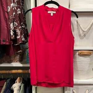 Banana Republic Vibrant Red V-Neck Blouse Office Work